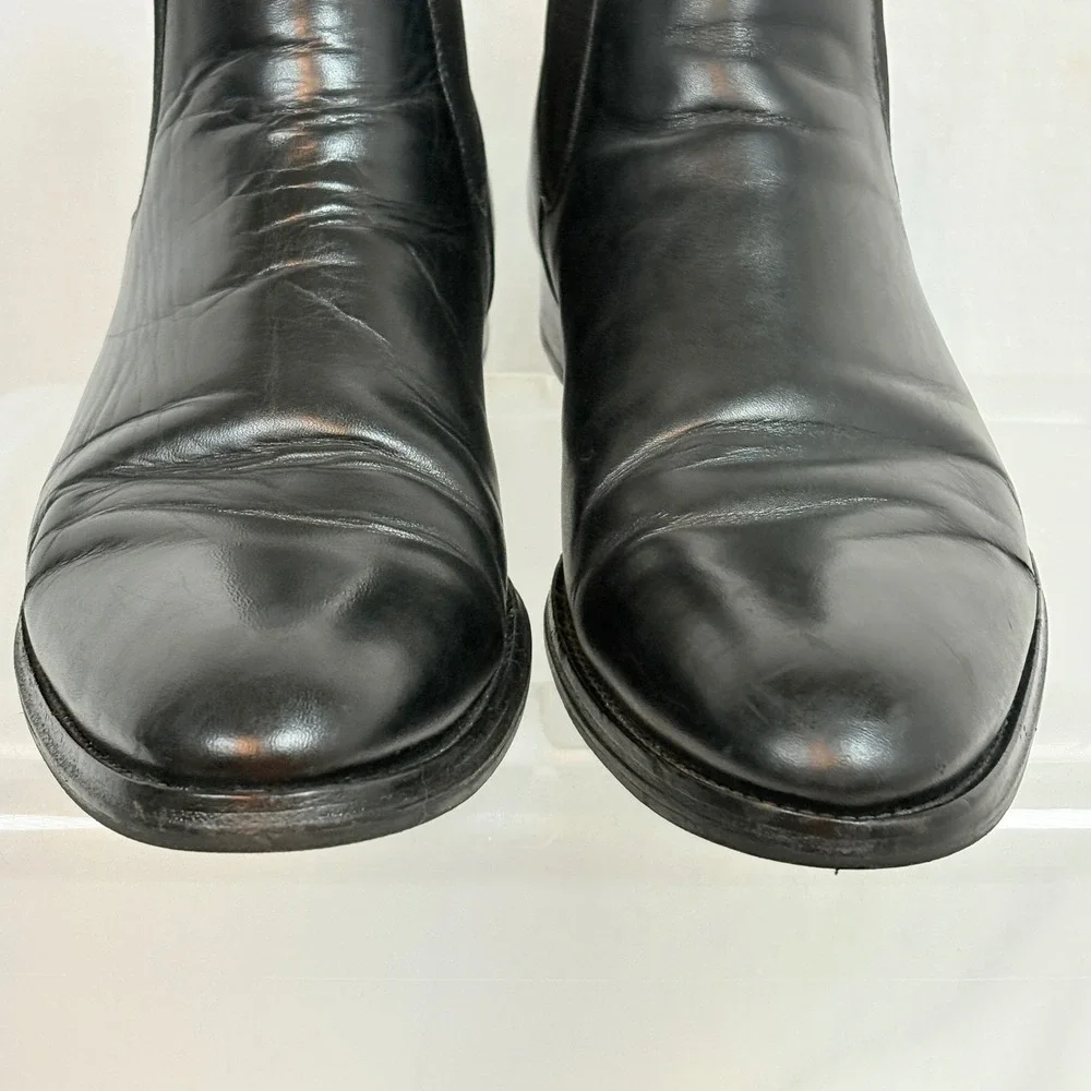 To Boot New York Adam Derrick Men Black Leather Chelsea Boots Italy 9.5 Beatnik
